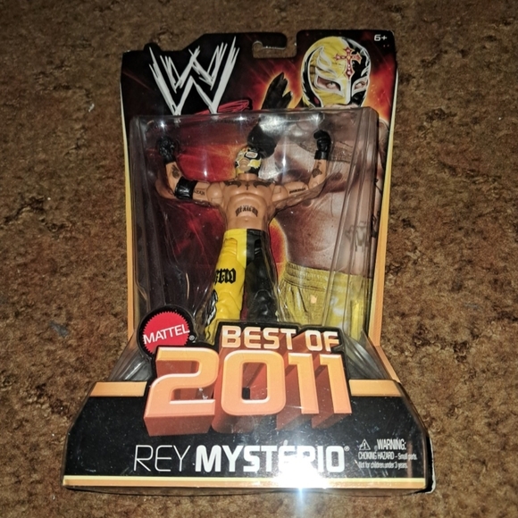 Rare Mattel WWE Rey Mysterio Action Figure - Yellow and Black